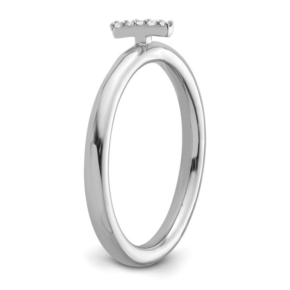 Kazi Luxury 14k White Gold Stackable Diamond Init… - image 6